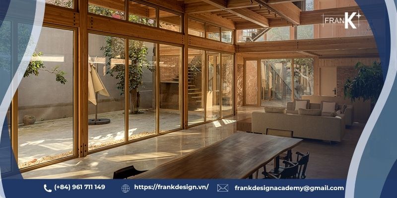 Các mẫu nội thất nhà 2 tầng đẹp hiện đại thường ưu tiên vật liệu có độ bền cao, dễ vệ sinh và an toàn cho sức khỏe 